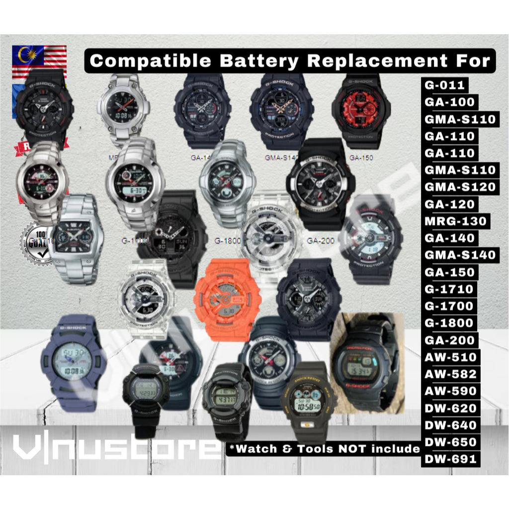 Battery For Casio G-Shock G-011 GA-100 GA-200 GA-150 G-1800 GMA S110 GA-110 GA-110 S120 MRG-130 GA140 AW510 DW691 Bateri