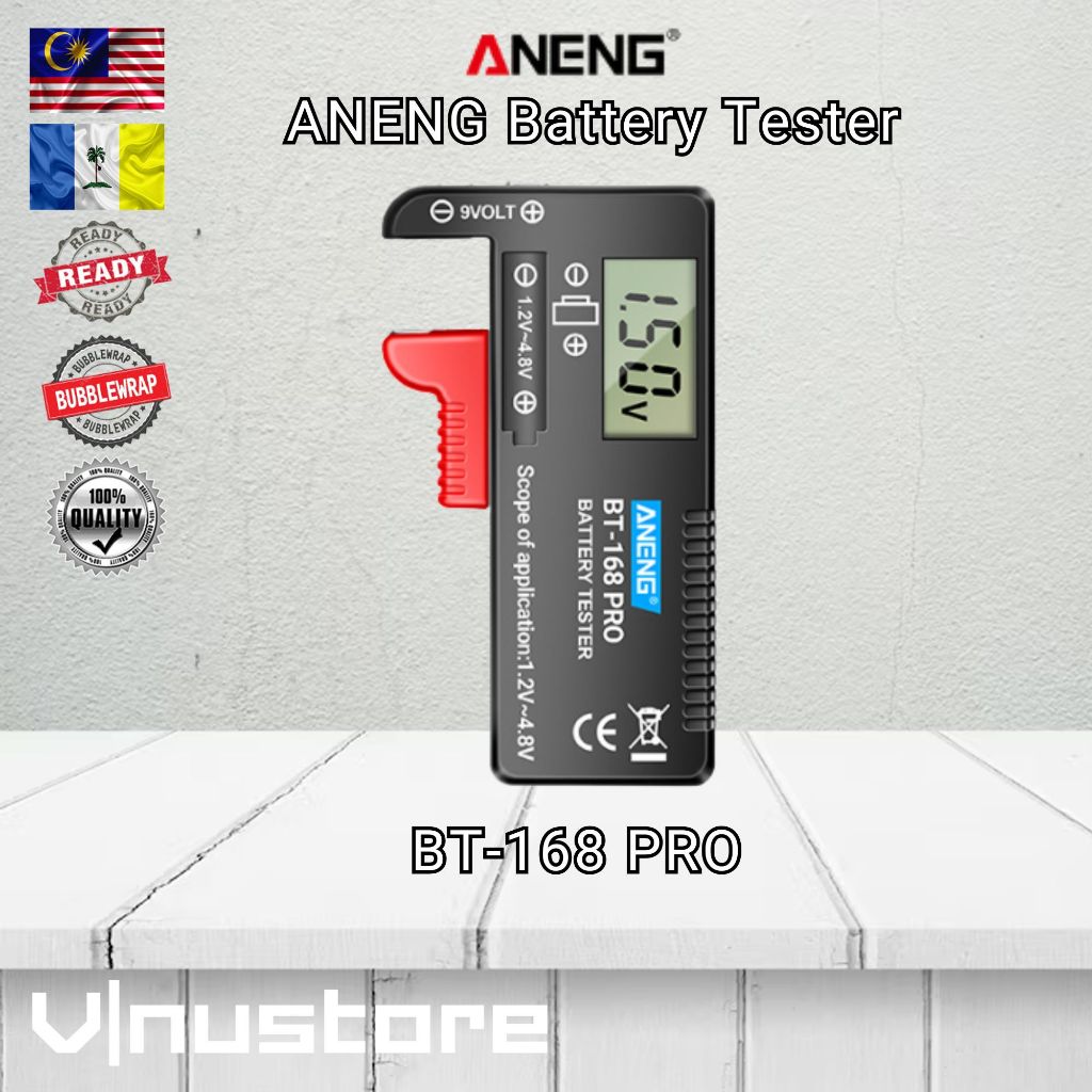 ANENG BT-168 PRO Universal Battery Tester Digital LCD & Analog Checker for AA AAA C D 9V Button Cell 18650