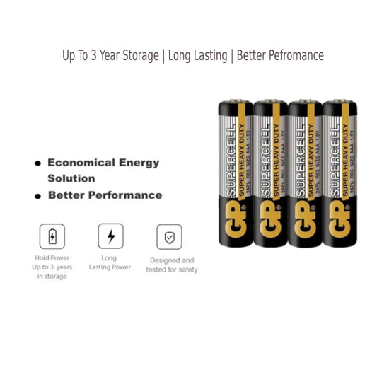 GP Supercell Super Heavy Duty Battery AA / AAA (1.5V Carbon Zinc)