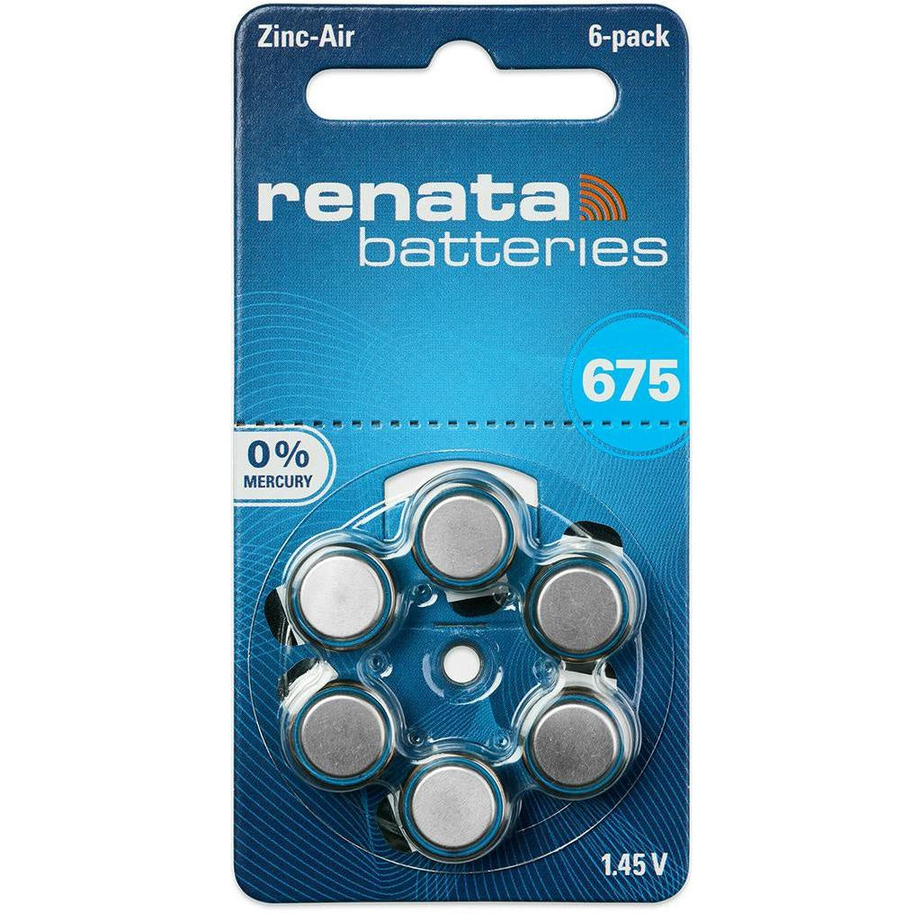 Renata Zinc Air Battery A10 / A13 / A312 / A675 / PR70 / PR48 / PR41 / PR44 305 mAh 1.45V 0% Mercury