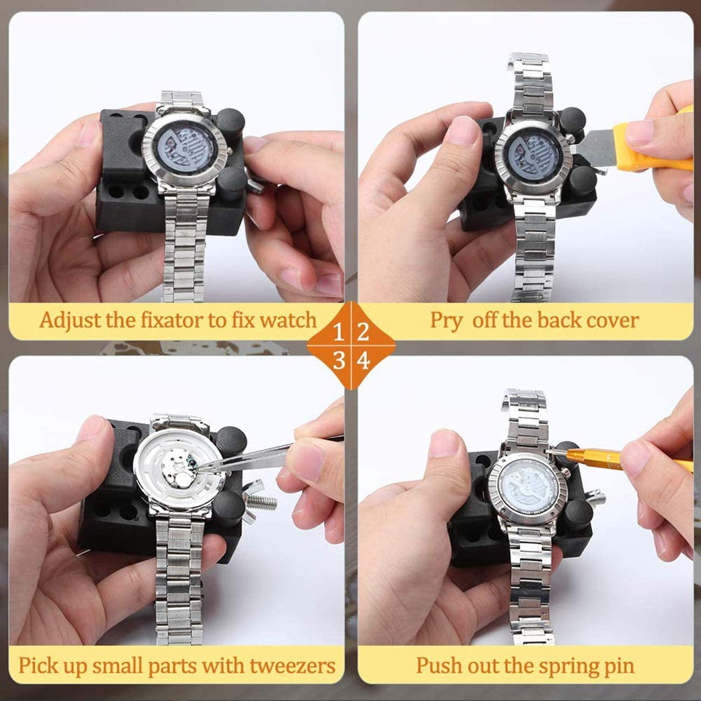 Watch Repair Kit | Watch Case Opener Spring Bar Tools | Watch Battery Replacement Tool Kit Watch Band Link Pin Tool Jam