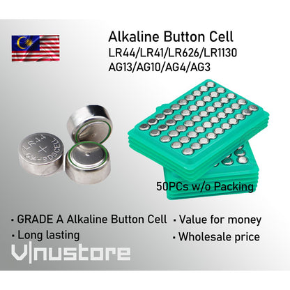 Alkaline Button Cell LR44 ∙ LR41 ∙ LR43 ∙LR521 ∙LR621∙ LR626 ∙ LR920∙ LR1130 ∙ AG13/AG10/AG4/AG3/371/377  watch battery
