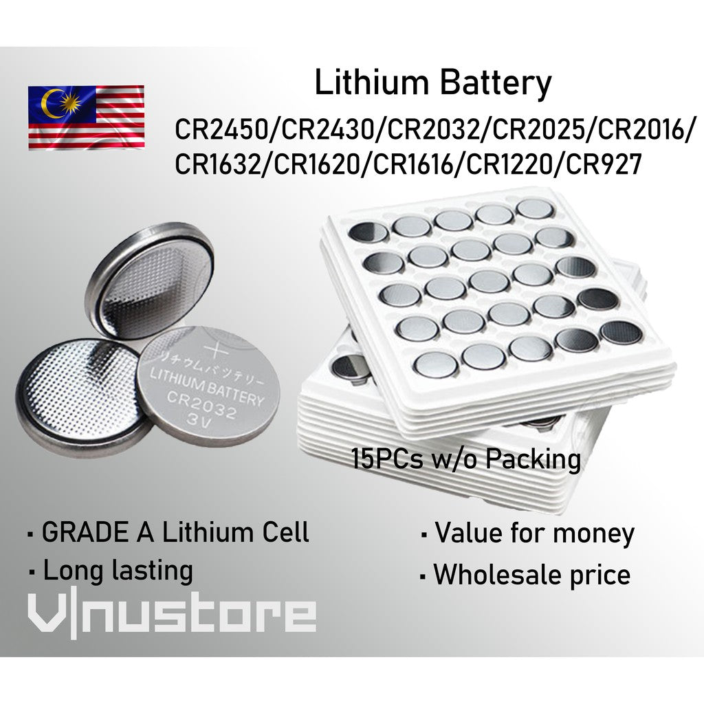 3V Lithium Battery CR2450 CR2430 CR2032 2025 2016 1632 1620 1616 1220 927 Batteries Bateri Coin Watch Remote Calculator