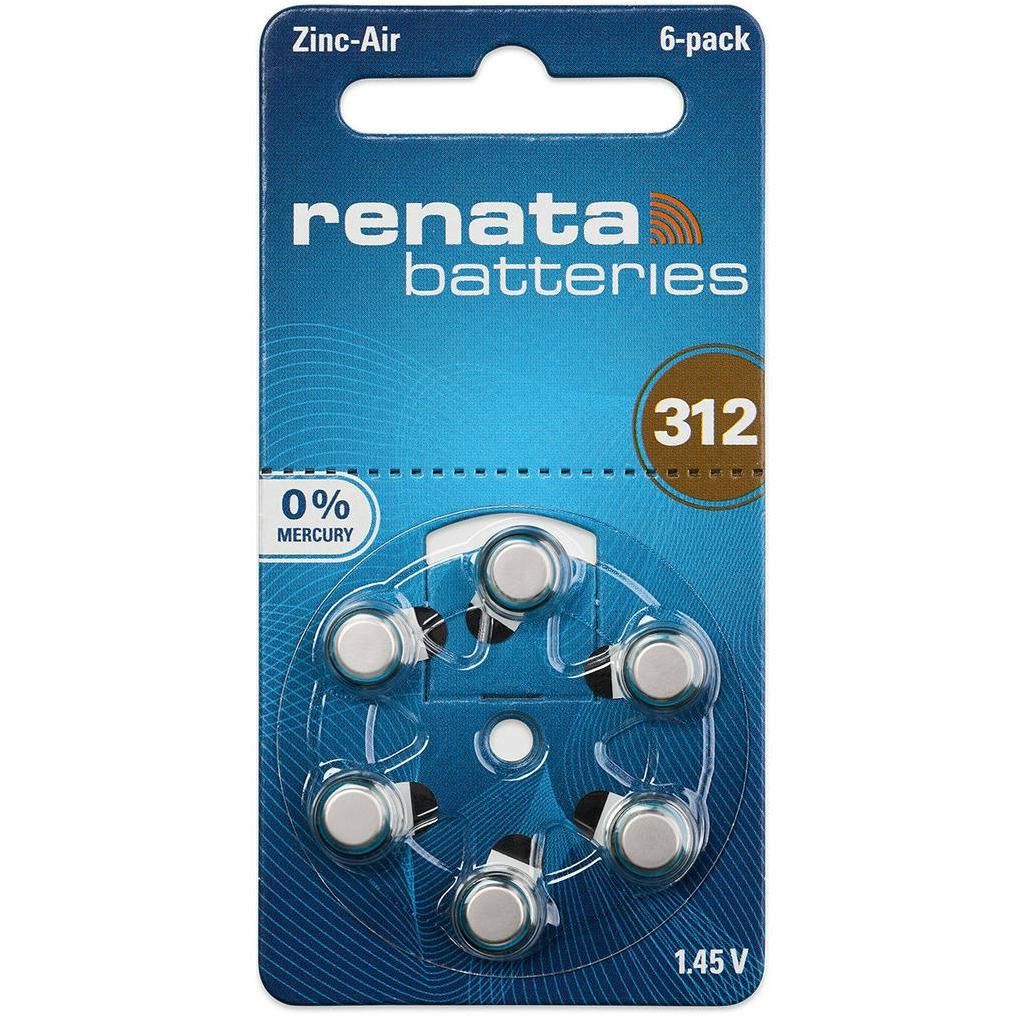 Renata Zinc Air Battery A10 / A13 / A312 / A675 / PR70 / PR48 / PR41 / PR44 305 mAh 1.45V 0% Mercury