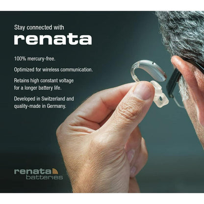 Renata Zinc Air Battery A10 / A13 / A312 / A675 / PR70 / PR48 / PR41 / PR44 305 mAh 1.45V 0% Mercury