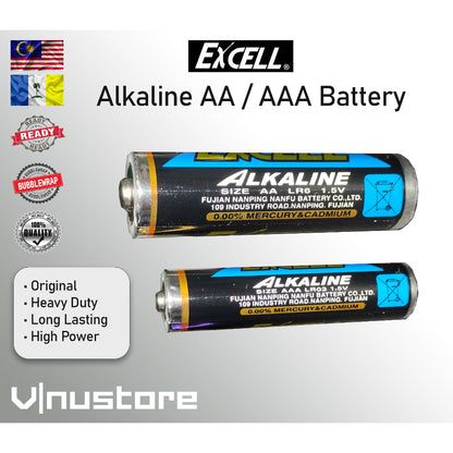 Ori • Excell AA / AAA Alkaline Batteries 15A LR06 / 24A LR03 Expire Year 2027 • Latest Bulk Stock • 1.5V Battery Bateri