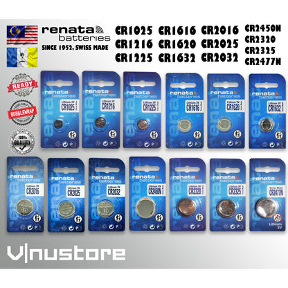 Ori Swiss • RENATA CR1025 CR1216 CR1225 CR1616 CR1620 CR1632 CR2016 CR2025 CR2032 CR2320 CR2325 CR2450N CR2477N Battery