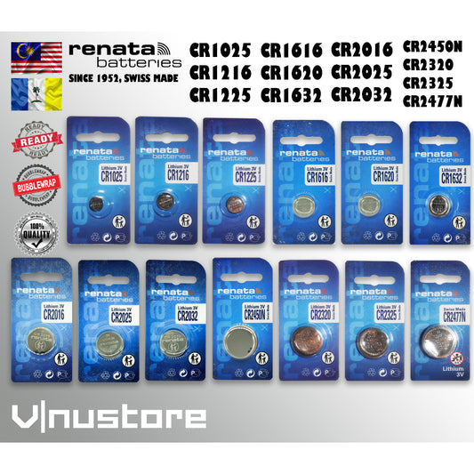 Ori Swiss • RENATA CR1025 CR1216 CR1225 CR1616 CR1620 CR1632 CR2016 CR2025 CR2032 CR2320 CR2325 CR2450N CR2477N Battery