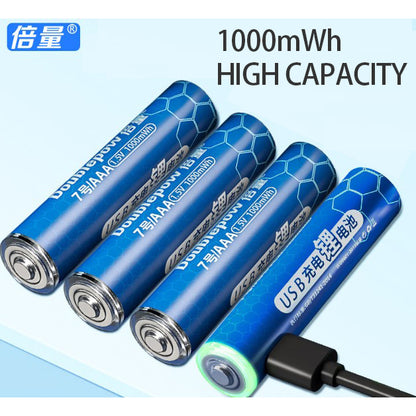 Original Doublepow USB rechargeable AA / AAA Battery | Built-in USB Port / Cable