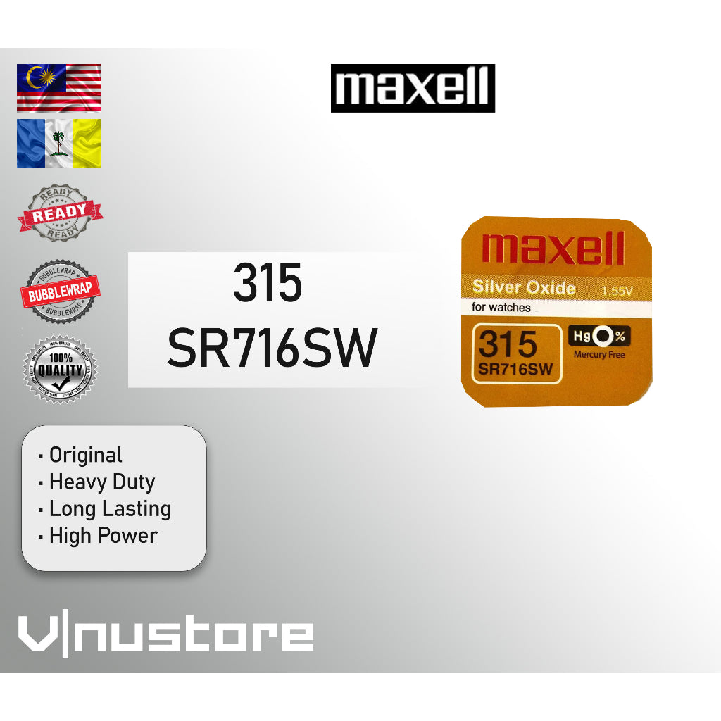 Ori • JAPAN • MAXELL Watch Battery Batteries Silver Oxide 1.55V SR44SW SR41SW SR416SW SR512SW 377 364 315 321 371 395 37