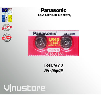 PANASONIC LR41 LR43 LR44 Lithium Coin 1.5V Button Battery Watch Calculator Led Torch Light