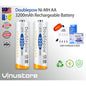 Original Doublepow Rechargeable AA Battery 3200mAh Ni-MH | FREE USB CHARGER & STORAGE BOX