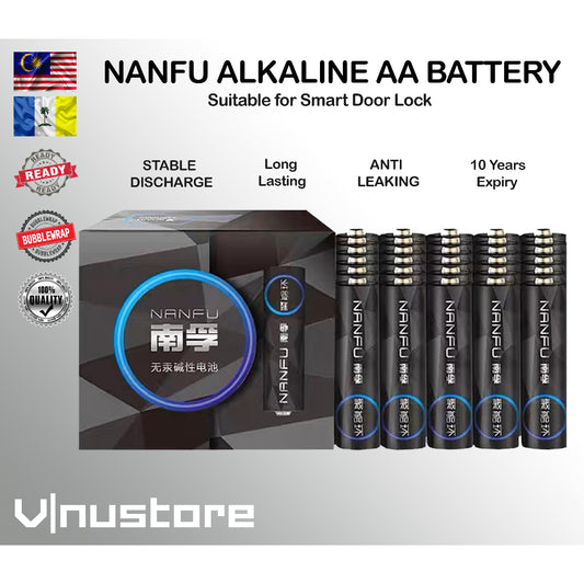 NANFU BLACK™ ALKALINE AA / AAA BATTERY | 10 Years Expiry| Smart door lock battery | Heavy Duty | Long Lasting High power