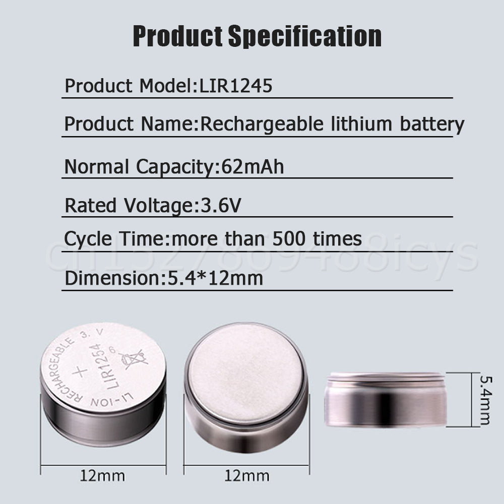 3.6V Rechargeable Li-ion Battery for TWS Bluetooth Earphones | LIR1054 LIR1254 LIR1154 LIR1140 LIR1454 LIR1654 LIR940
