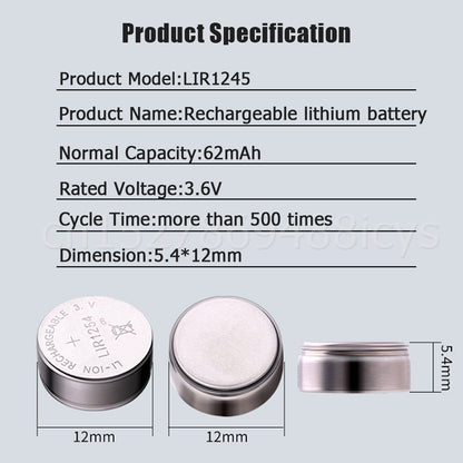 3.6V Rechargeable Li-ion Battery for TWS Bluetooth Earphones | LIR1054 LIR1254 LIR1154 LIR1140 LIR1454 LIR1654 LIR940