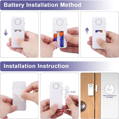 Multi Funciton Wireless Door Sensor Alarm | 4-Mode | 2 Years Battery Life | Window Alarm | Welcome DoorBell | 开门警报器