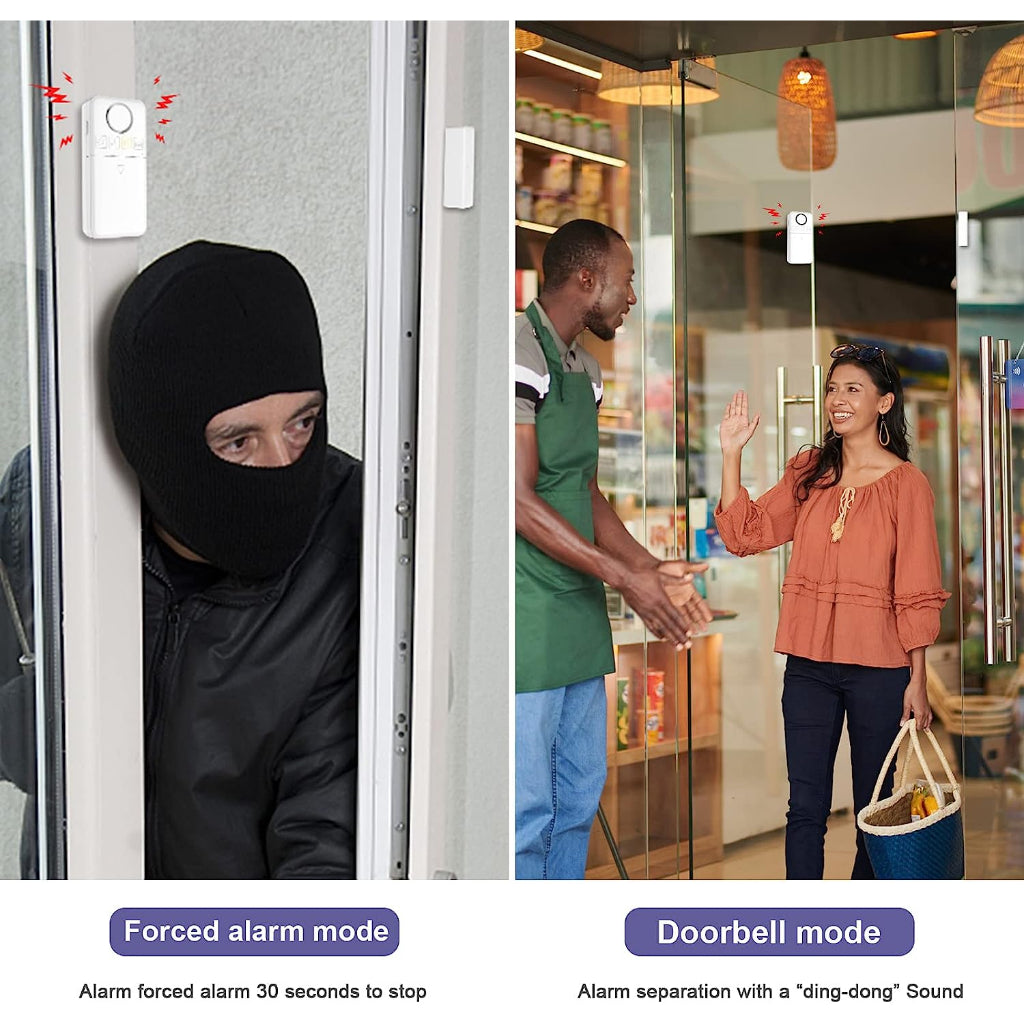 Multi Funciton Wireless Door Sensor Alarm | 4-Mode | 2 Years Battery Life | Window Alarm | Welcome DoorBell | 开门警报器
