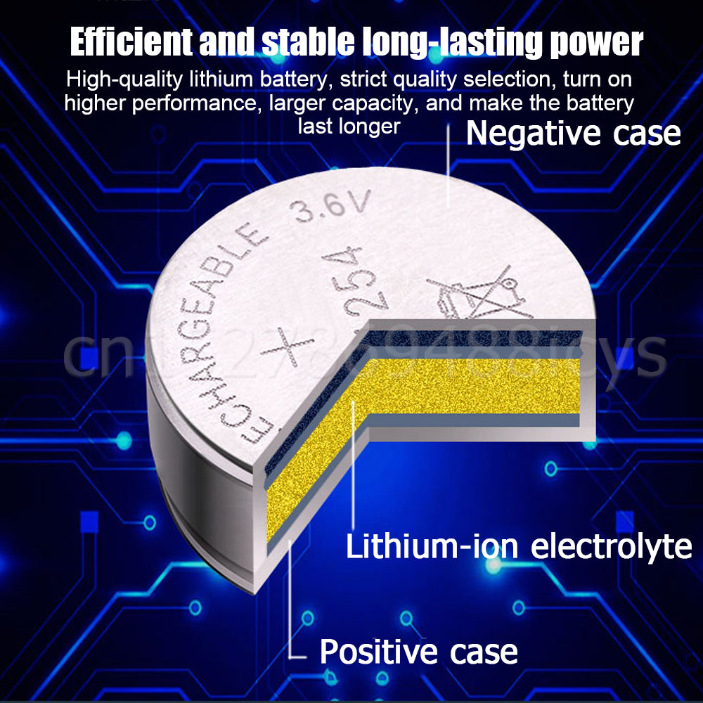 3.6V Rechargeable Li-ion Battery for TWS Bluetooth Earphones | LIR1054 LIR1254 LIR1154 LIR1140 LIR1454 LIR1654 LIR940