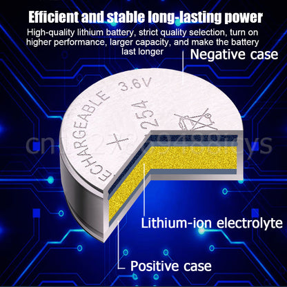 3.6V Rechargeable Li-ion Battery for TWS Bluetooth Earphones | LIR1054 LIR1254 LIR1154 LIR1140 LIR1454 LIR1654 LIR940