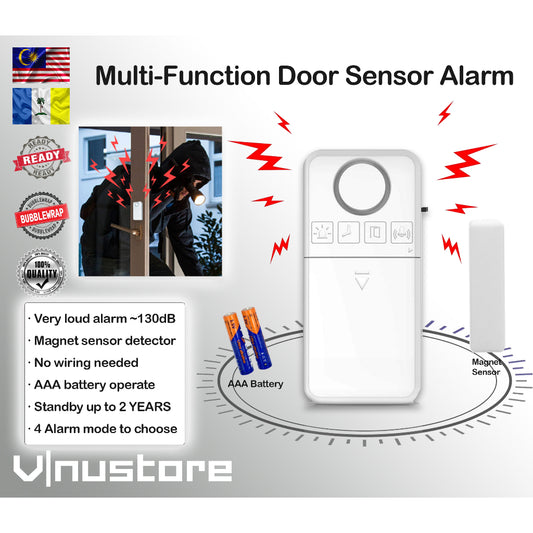 Multi Funciton Wireless Door Sensor Alarm | 4-Mode | 2 Years Battery Life | Window Alarm | Welcome DoorBell | 开门警报器