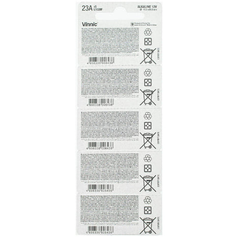 Vinnic Alkaline 12V 23A / 27A Battery For Remote control device door alarm bell wireless switch