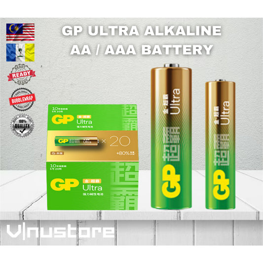 Ori • GP ULTRA AA / AAA Alkaline Batteries • 15AU • LR6 / 24AU LR03 • Expire Year 2030 1.5V battery bateri remote TV