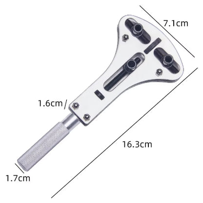 Watch Repair Back Case Opener 55mm / 34mm Adjustable Wrench Screw Cover Remover Tool Kit +18x Screw Battery Replacement