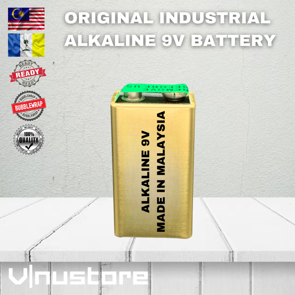 Original 9V Battery Alkaline Gold For Industrial Heavy Duty Bulk Made in Malaysia Bateri Batteries Smart Tag Meter Heavy