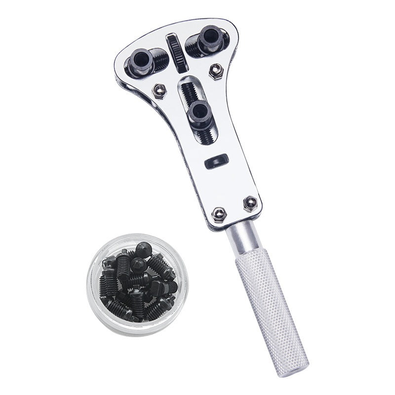 Watch Repair Back Case Opener 55mm / 34mm Adjustable Wrench Screw Cover Remover Tool Kit +18x Screw Battery Replacement