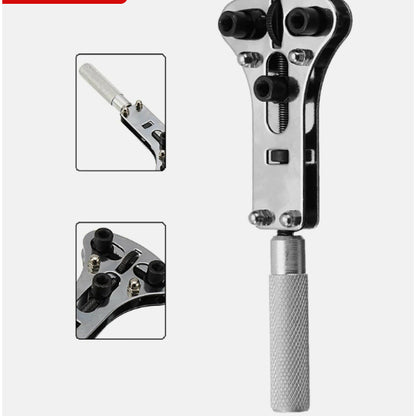 Watch Repair Back Case Opener 55mm / 34mm Adjustable Wrench Screw Cover Remover Tool Kit +18x Screw Battery Replacement