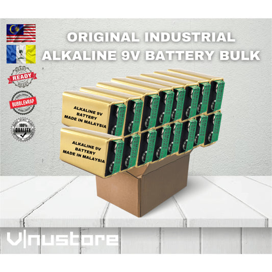 Original 9V Battery Alkaline Gold For Industrial Heavy Duty Bulk 10PCs Made in Malaysia Bateri Batteries Smart Tag Meter