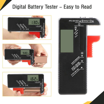 Ultra Battery Storage Box Compartment | Heavy Duty with Battery Tester Wall Mounted | Container for AA AAA C D 9V