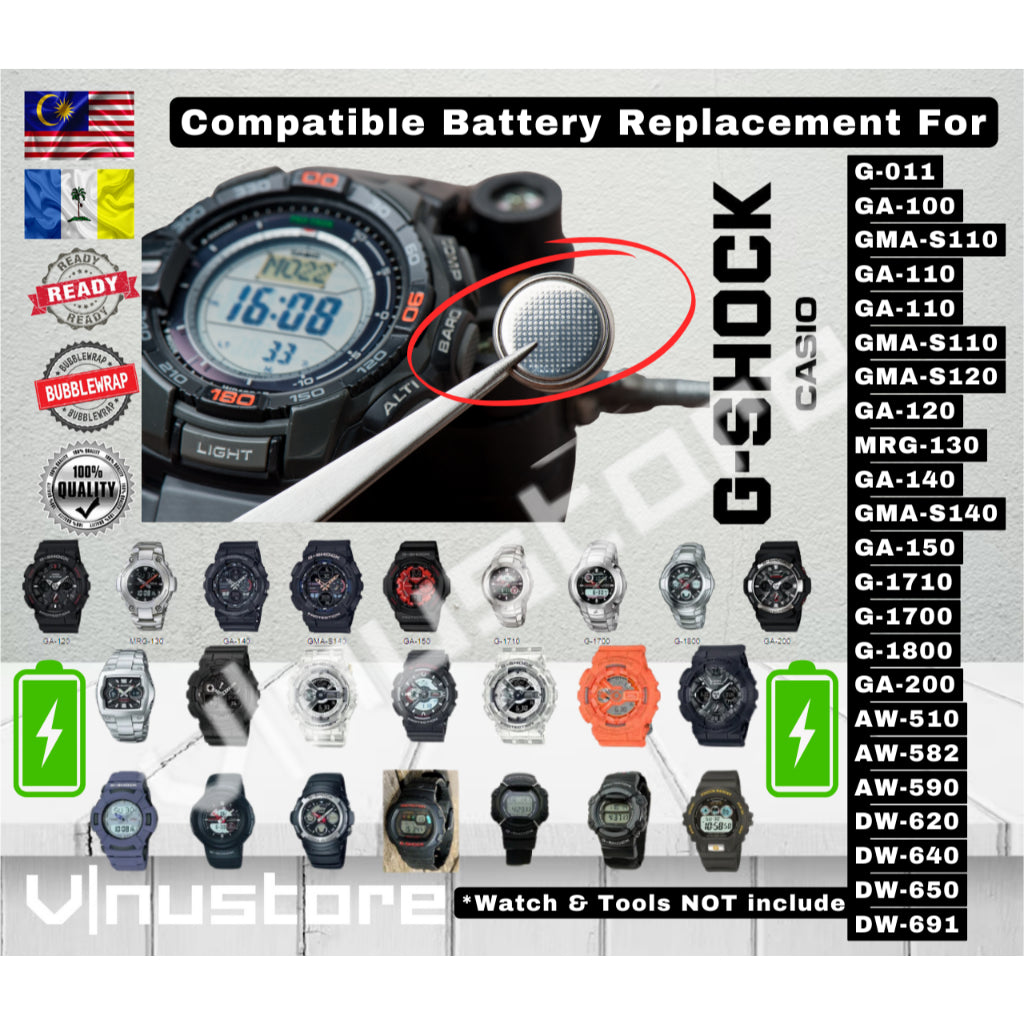 Battery For Casio G-Shock G-011 GA-100 GA-200 GA-150 G-1800 GMA S110 GA-110 GA-110 S120 MRG-130 GA140 AW510 DW691 Bateri