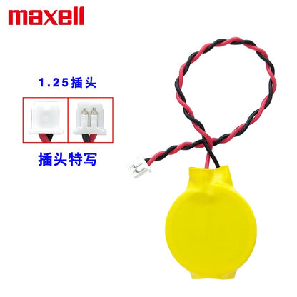 Maxell ML2032 with Pin soldering 3V CMOS Rechargable Coin Cell Lithium Motherboard CMOS Battery