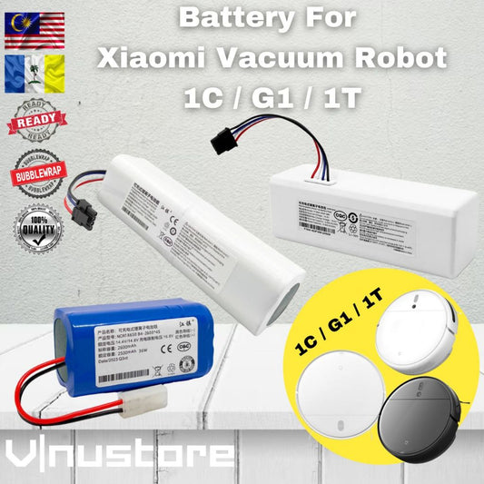Battery For Xiaomi Mijia 1C / G1 / 1T Vacuum Robot 5200mAh 2600mAh Li-ion Rechargeable G1 Robot Mop MJSTG1 STYTJ01ZHM