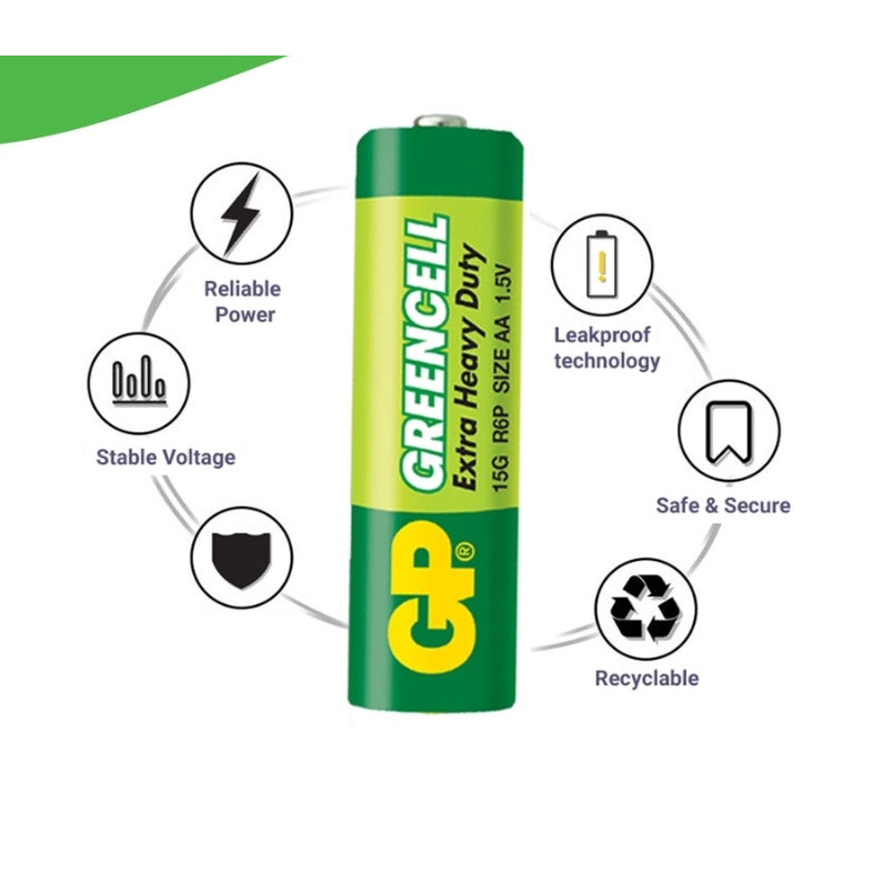 GP Greencell Extra Heavy Duty Battery (AA / AAA) 1.5V Carbon Zinc