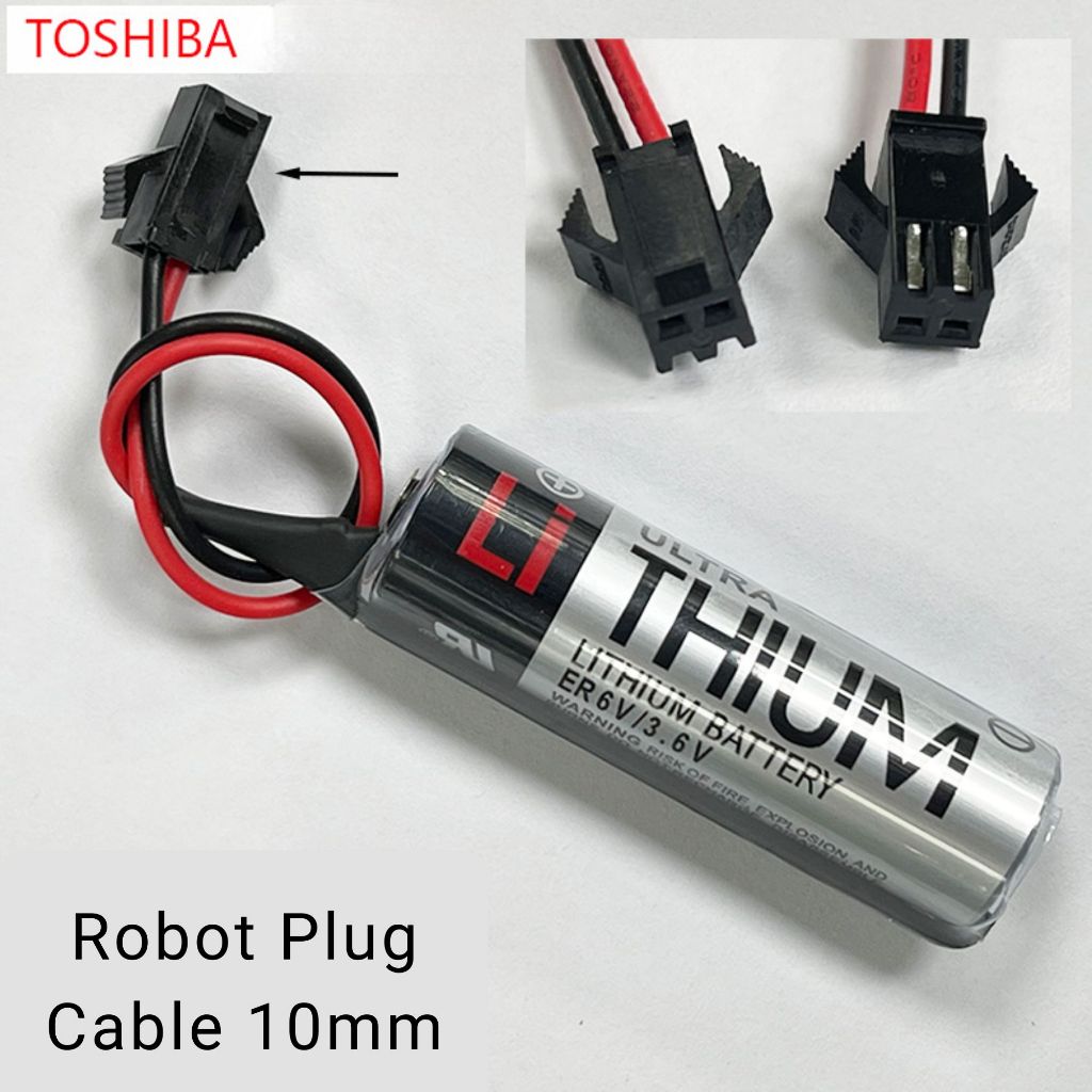 Ori TOSHIBA ER3V ER6V 3.6V 2400mAh PLC Lithium Battery With Plug ER14500 ER6VC119A ER6VC119B M70