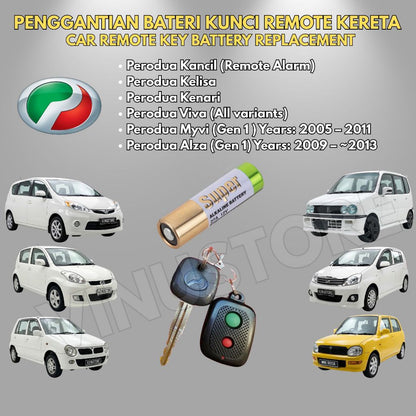 PERODUA | OLD | CAR REMOTE KEY BATTERY REPLACEMENT PENGGANTIAN BATERI KUNCI KERETA MYVI VIVA ALZA KENARI KELISA KANCIL