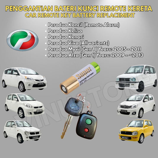 PERODUA | OLD | CAR REMOTE KEY BATTERY REPLACEMENT PENGGANTIAN BATERI KUNCI KERETA MYVI VIVA ALZA KENARI KELISA KANCIL