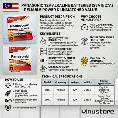 Panasonic 12V 23A / 12V 27A Alkaline Battery