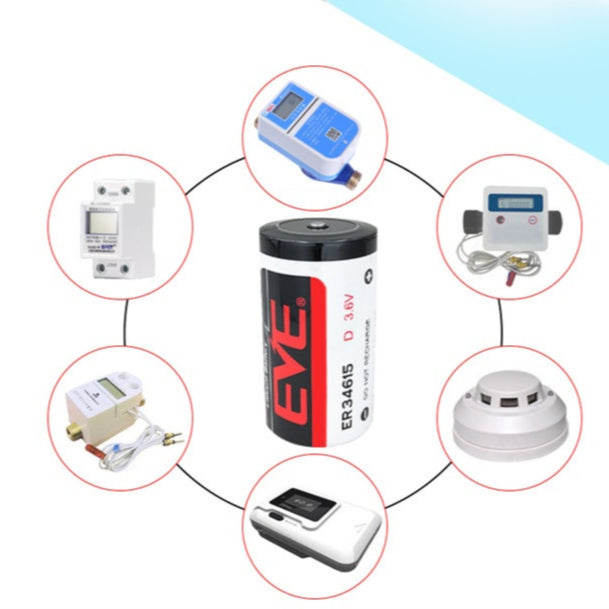 EVE ER34615 3.6V D Size Lithium Battery 19000mAh | 34615 Sub Battery with Plug