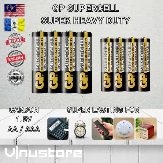 GP Supercell Super Heavy Duty Battery AA / AAA (1.5V Carbon Zinc)