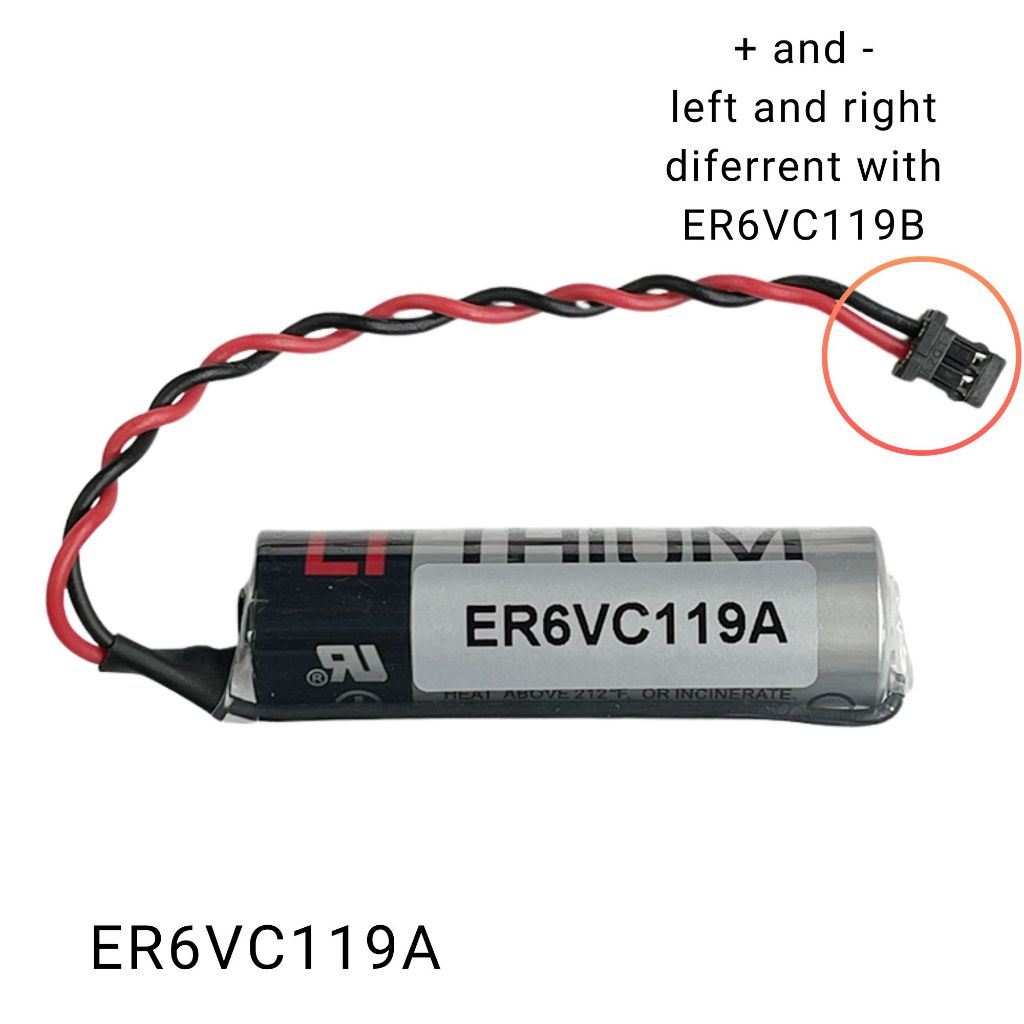 Ori TOSHIBA ER3V ER6V 3.6V 2400mAh PLC Lithium Battery With Plug ER14500 ER6VC119A ER6VC119B M70