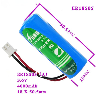 Sunmoon ER18505 18505 18500 lithium 3.6v 4000mAh Size A PLC powered battery PLUG Battries