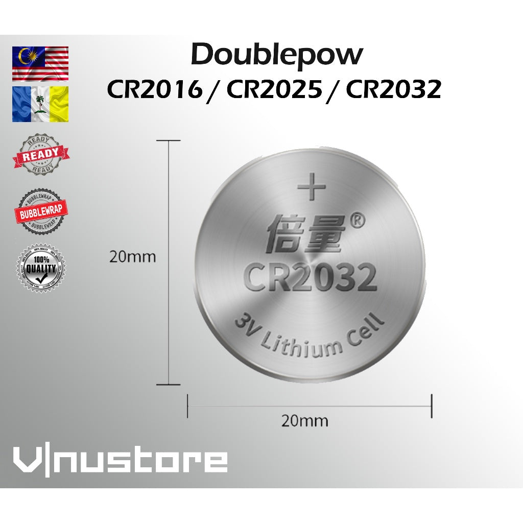 Doublepow CR2032 CR2025 CR2016 Lithium Battery • Jam Tangan • Watch battery