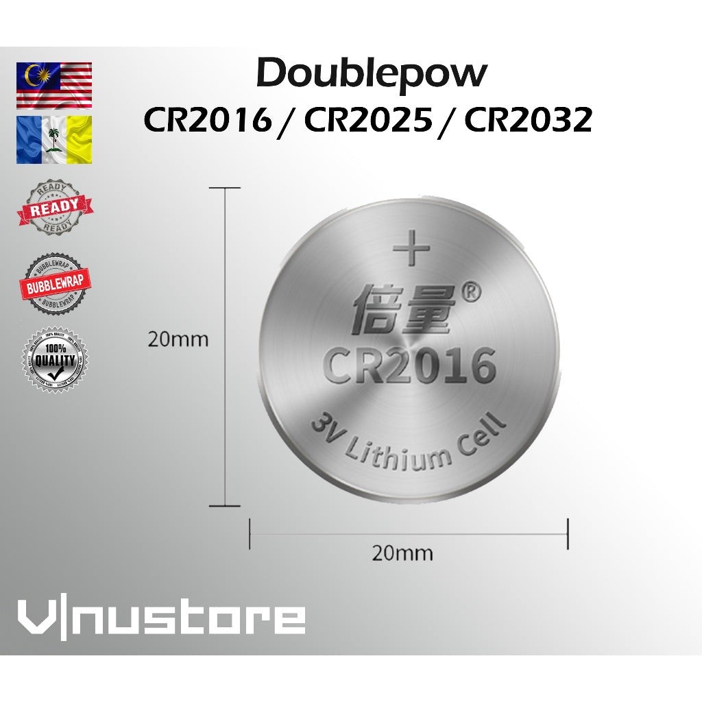 Doublepow CR2032 CR2025 CR2016 Lithium Battery • Jam Tangan • Watch battery